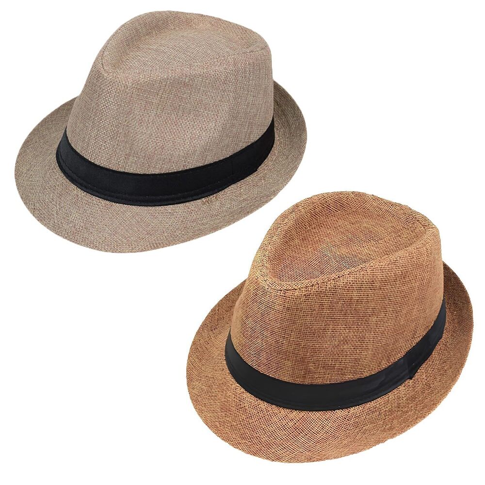 8010 Classic Unisex Panama Fedora Hat Short Brim Summer Beach Style US